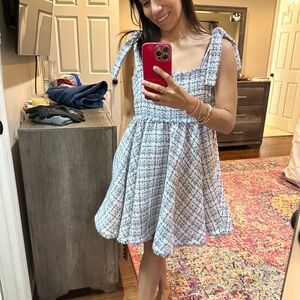 Chic Blue and White Women's Dress